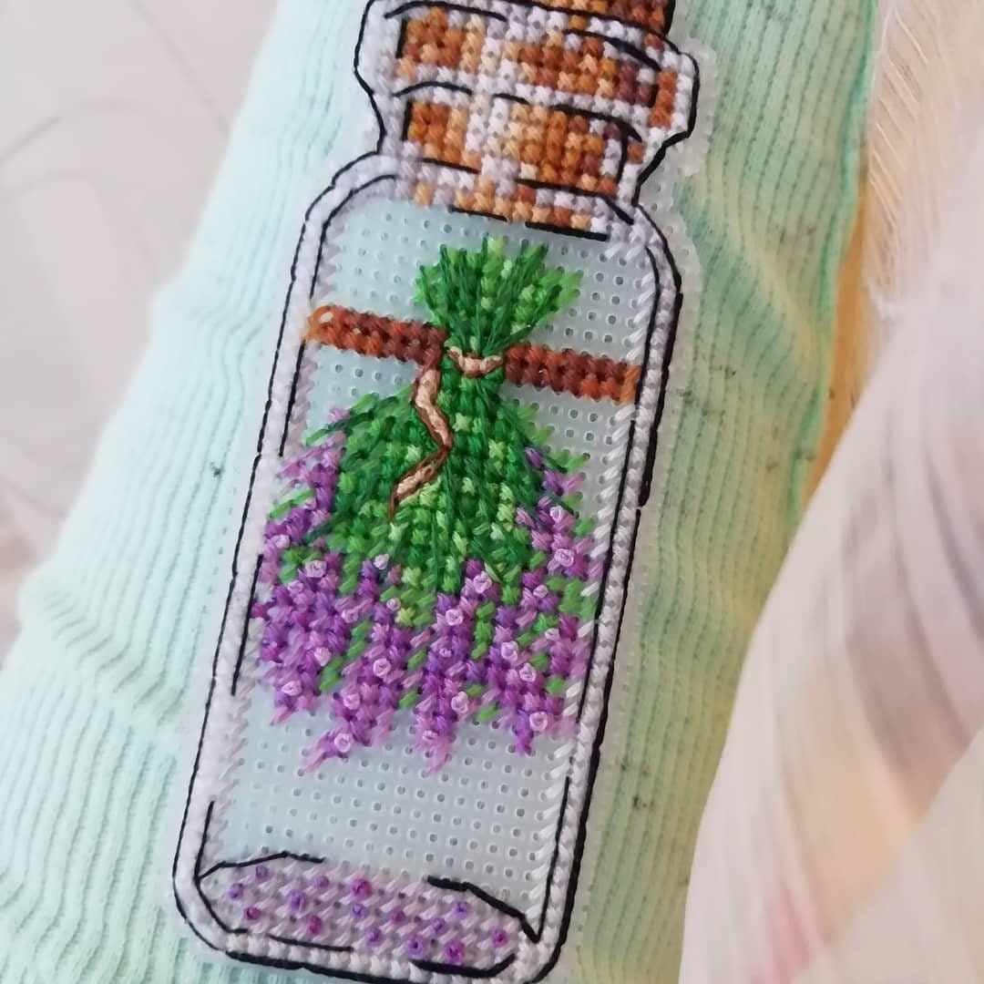 Lavender Cross Stitch Pattern Bottle Cross Stitch Jar Cross Etsy