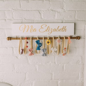 Personalized Headband Holder,  Hand Painted Bow Holder, Nursery Decor, Baby Shower Gift, Headband Holder, Bow Holder, Jewelry Organizer