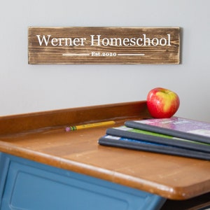Personalized Homeschool Sign, Distance Learning, Custom Hand Painted, Established Sign, House Warming Gift, Homeschool Decor