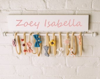 Bow Holder, Headband Holder,  Personlized Hand Painted, Nursery Decor, Baby Shower Gift, Headband Holder, Jewelry Organizer