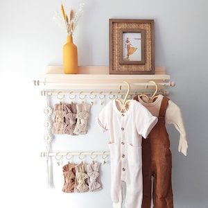Headband Holder, Bow Holder, Shelf Bundle, Cascading 2, 3, or 4 Rod Holder with Lace or Macramé, Girl Nursery Decor,  Baby Shower Gift