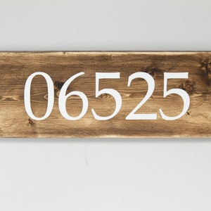 Personalized Zip code Sign, Rustic Wooden Signs, Custom Hand Painted, House Warming Gift, Farmhouse Rustic