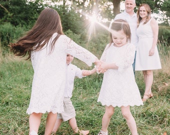 Boho Lace Flower Girl Dress: Communion, Baptism, Special Occasion