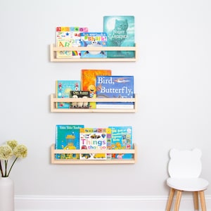 Nursery Bookshelf, Nursery Shelves, Nursery Decor, Gender Neutral Gift, Children&#39;s Bookshelves, Floating Shelves, Kid&#39;s Bookshelf