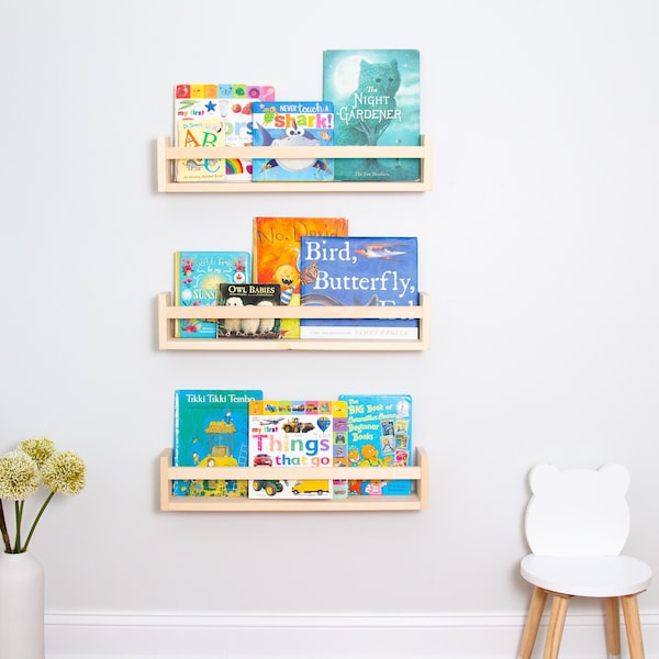 Nursery Bookshelf, Nursery Shelves, Nursery Decor, Gender Neutral Gift, Children's Bookshelves, Floating Shelves, Kid's Bookshelf