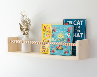 Nursery Bookshelf, Nursery Shelves Boho Macrame, Nursery Decor, Gender Neutral Gift,Children's Bookshelves, Floating Shelves,Kid's Bookshelf