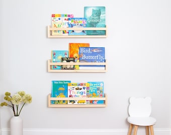 Nursery Bookshelf, Nursery Shelves, Nursery Decor, Gender Neutral Gift, Children's Bookshelves, Floating Shelves, Kid's Bookshelf