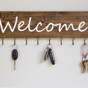 Personalized Key Holder for Wall, House Warrming & Closing Gift , Newly Wed  and Couples Gift ,  Farmhouse Rustic