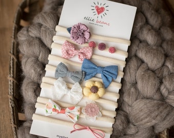 Bandeaux et noeuds pour bébé fille, bandeaux en nylon pour bébé, cadeau de shower de bébé fille, accessoires pour cheveux à noeuds pour nouveau-né et tout-petit, paquet de 10