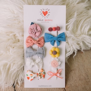 Baby & Toddler Hair Clips and Barrettes, Hair bows for kids, Girls hair accessories,Pastel hair clips, Baby shower gift set,Hair accessories