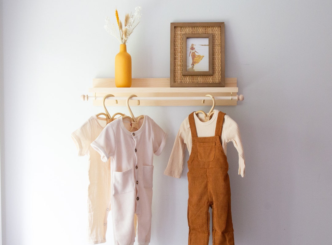 Nursery Shelf Clothes Hanger, Bohonursery Décor, Baby Shower Gift