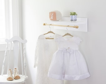 Nursery Shelf Clothes Hanger, Nursery Decor, Baby Shower Gift, Elegant Baby Girl Nursery