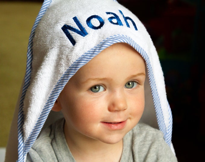 Monogrammed Hooded Baby Towel for Boy, Personalized Baby Hooded Towel for Baby Girl, Baby Boy, Baby's first Christmas present
