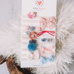 Baby Stirnbänder, Baby Mädchen Stirnbänder und Schleifen, Baby Mädchen, Baby Bögen, Baby Mädchen Bögen, Neugeborene Kleinkind Haarschmuck, Geschenkset (10)