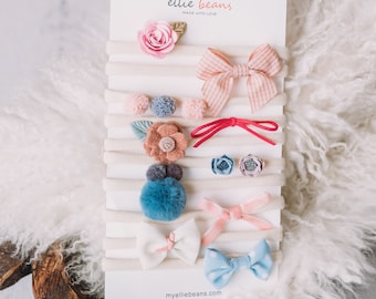Baby Girl Headband Set | Newborn Hair Bows, Infant Accessories (10-Pack)