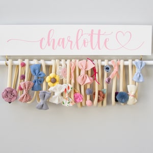 Personalized Headband Holder,  Hand Painted Bow Holder, Nursery Decor, Baby Shower Gift, Headband Holder, Bow Holder, With Rod or Hooks