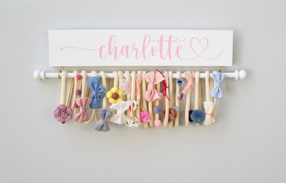 Personalized Bow & Headband Holder Hair Bow Hanger Headband Holder Bow  Holder Headband and Bow Organizer Baby Girl Nursery Decor 