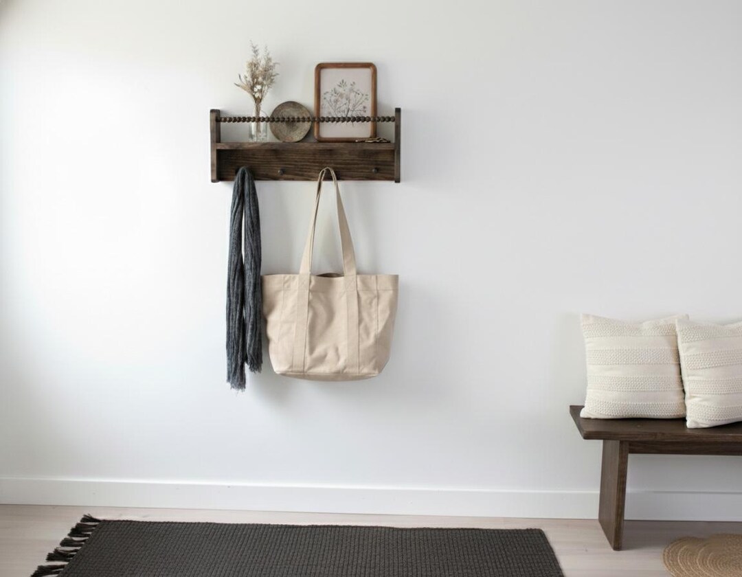 Handmade Entryway Shaker Peg Rail Shelf, Floating Shelves, Montessori ...