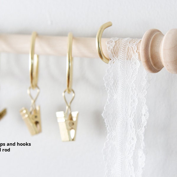 Lace Ladder Bow Holder Expansion Pack: Natural Rod, Clips, and one set of Lace Loops