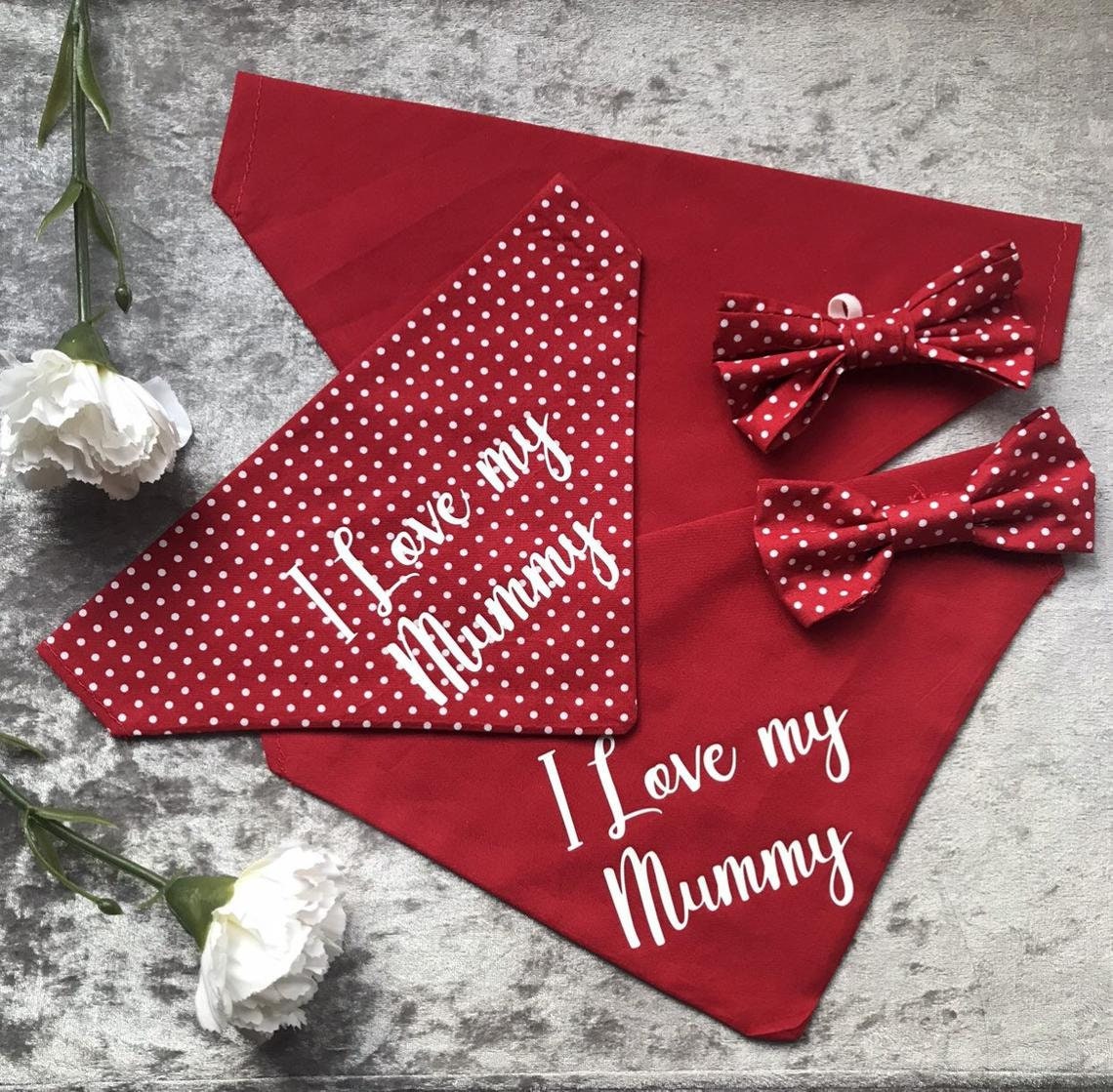 Personalised Dog Bandana, Dog Bandana, Dog Name Bandana, Polka Dot
