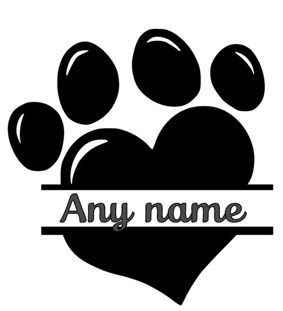 Personalised Dog Paw Vinyl Decal With Your Dogs Namecar Etsy
