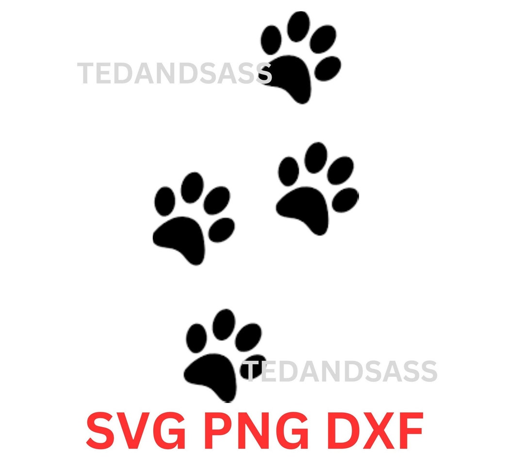 4 Paw Prints Svg Cutting File. Paw Prints Digital Download .cutting ...