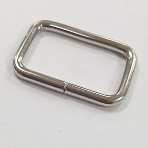 Rectangular Loops - Silver - Nickel Plated - Packs of 2 - Hardware - Components - Handbag Making - 4.2 cm