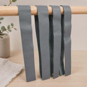 Genuine Leather Binding Strips - Grey  – 32mm by 750mm – Craft Trim - Bag Making & Upholstery - Edging