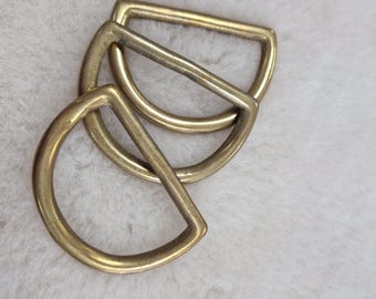 D Ring Buckle 50mm  Solid Brass - Hardware - Components - Handbag Making - Belt loop - Dee Loop