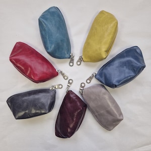 Petits sacs à main en cuir véritable - Différentes couleurs - Porte-monnaie - Porte-monnaie zippés - Accessoires de sacs à main