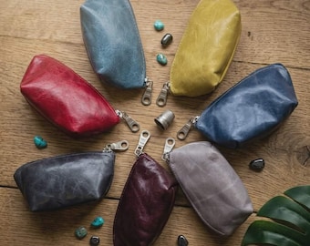 Genuine Leather Purses - Various Colours- Zipped Coin Purse - Handbag Accessories - Gifts for Mum - Money - Handmade Purse