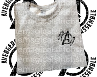 Earths Mightiest Heroes Embroidered Crewneck Sweatshirt