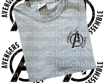 Earths Mightiest Heroes Grey Embroidered Tshirt