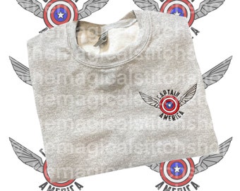Cap Logo besticktes Rundhals-Sweatshirt