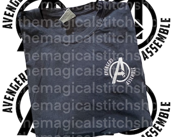 Earths Mightiest Heroes Embroidered Tshirt