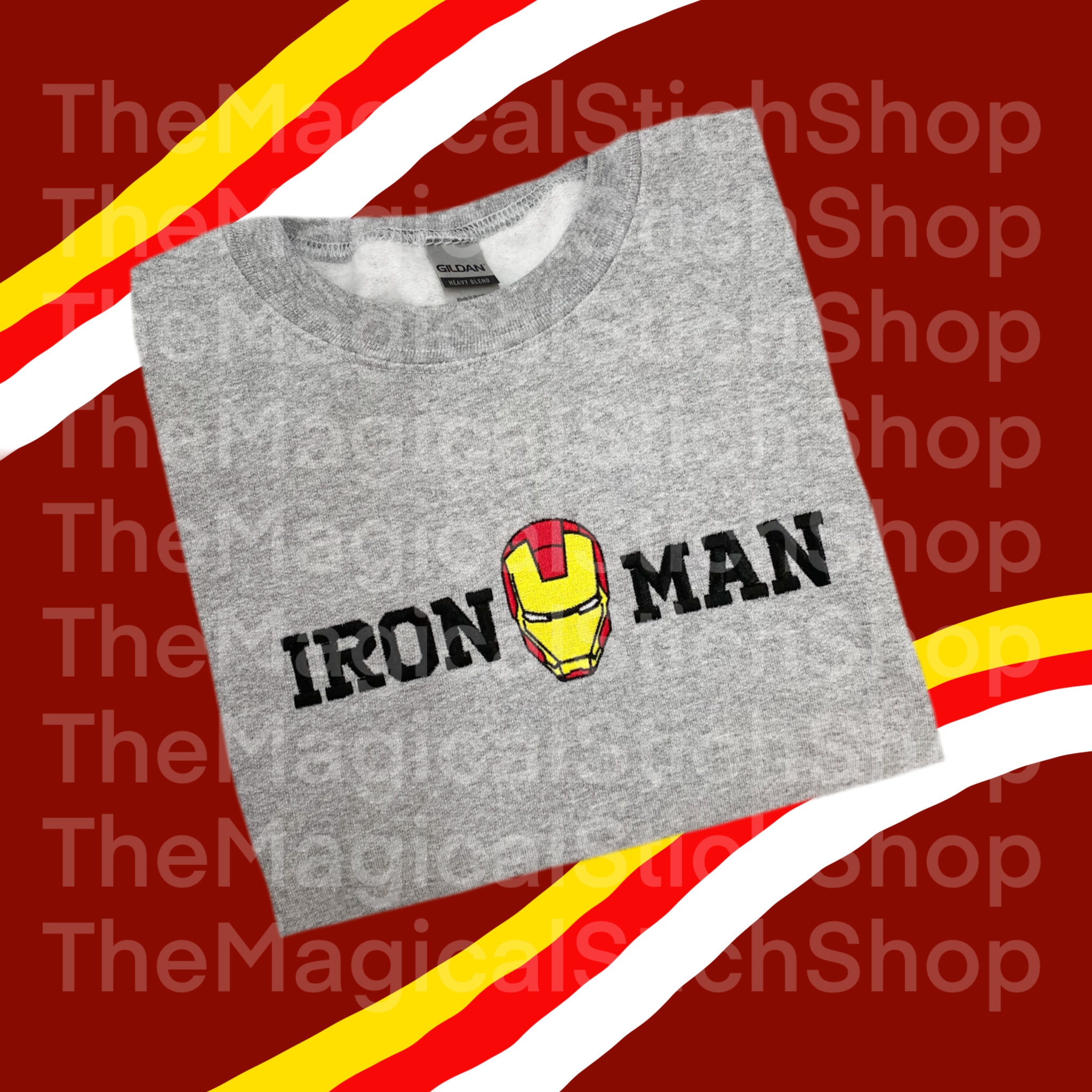 Iron Embroidered Crewneck Sweatshirt - Etsy