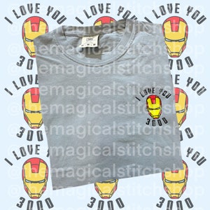 I love you 3000 embroidered Tshirt