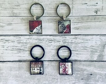 Collage Art Keychains | each one unique, great stocking stuffer!