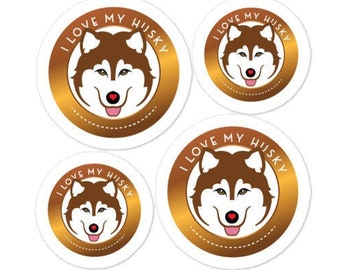 Husky Stickers: 'I Love My Husky' Vinyl Decals
