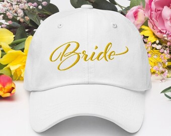 Gestickte Braut-Hut: Gold Buchstabe Junggesellinnenabschied-Baseball-Cap