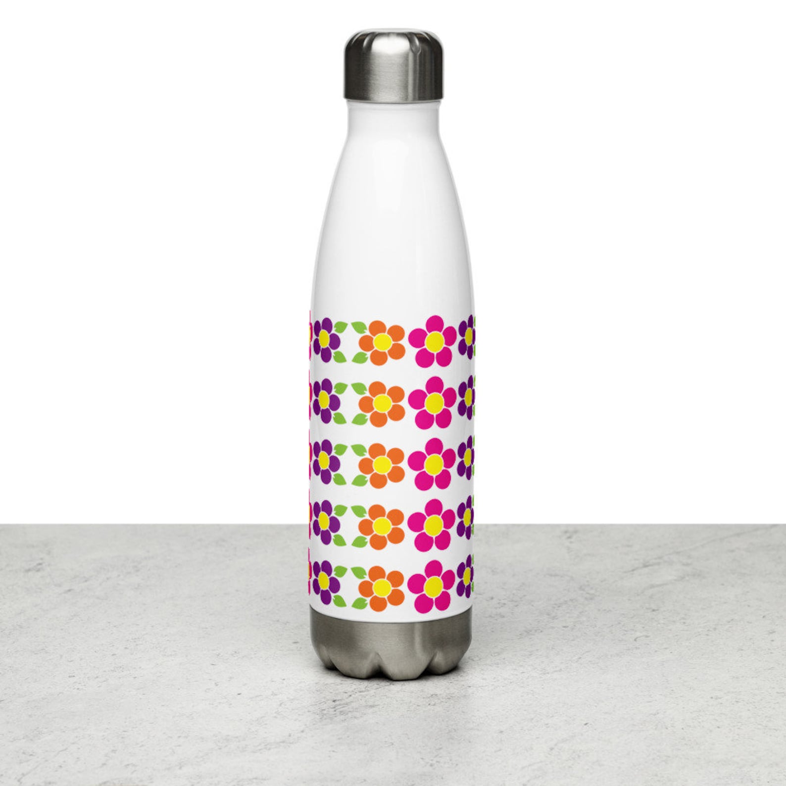 Daisy Stainless Steel Water Bottle 17 Oz. Colorful and Bright Etsy
