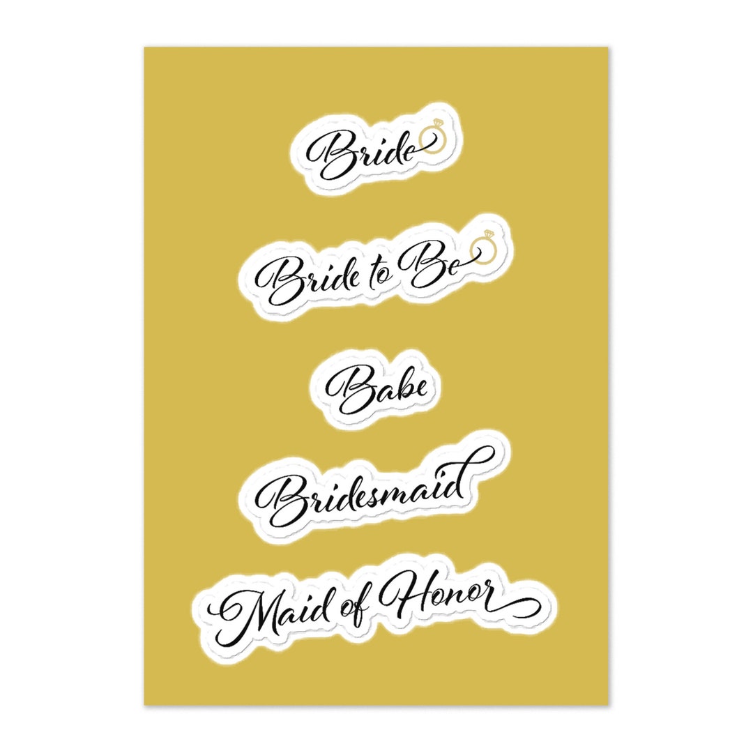 Bridal Party Sticker Sheet: Bride, Bridesmaid, Maid of Honor - Etsy