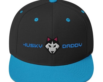 Embroidered Husky Daddy Snapback Hat: Gift for Dog Dad