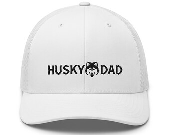 Bestickter Husky Dad Trucker Hat: Geschenk für Hundeliebhaber