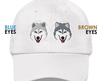 Bestickter Siberian Husky Hut: Hunde Mama / Papa Geschenk