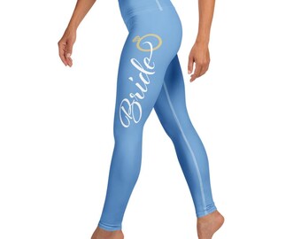 Bride Dusty Blue Longline Sports Bra: Gold Ring, Bridal Shower