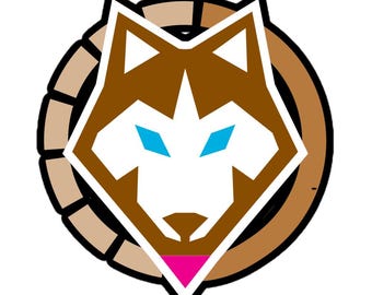 Siberian Husky Sticker: Brown/Red Fur, Blue Eyes - Vinyl Decal