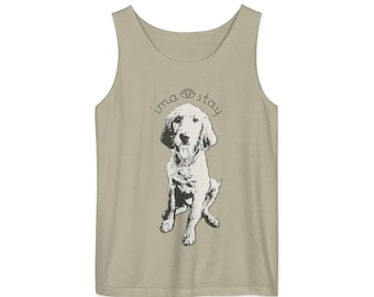 Golden Retriever Dog Mom Dog Dad Yoga Cotton Tank Top, soft, pre-shrunk image slightly transparent,shows color of shirt, 4 colors.