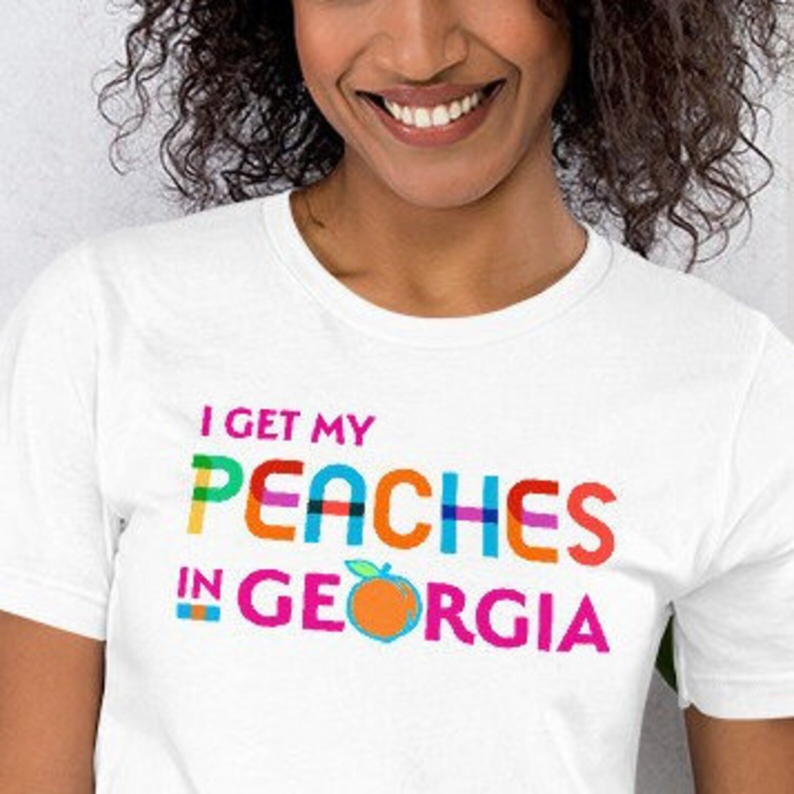 I Get My Peaches in Colorful Unisex Tee in Black or Etsy