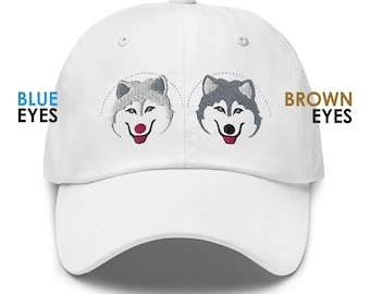Embroidered Siberian Husky Dad Hat: Dog Mom/Dad Gift